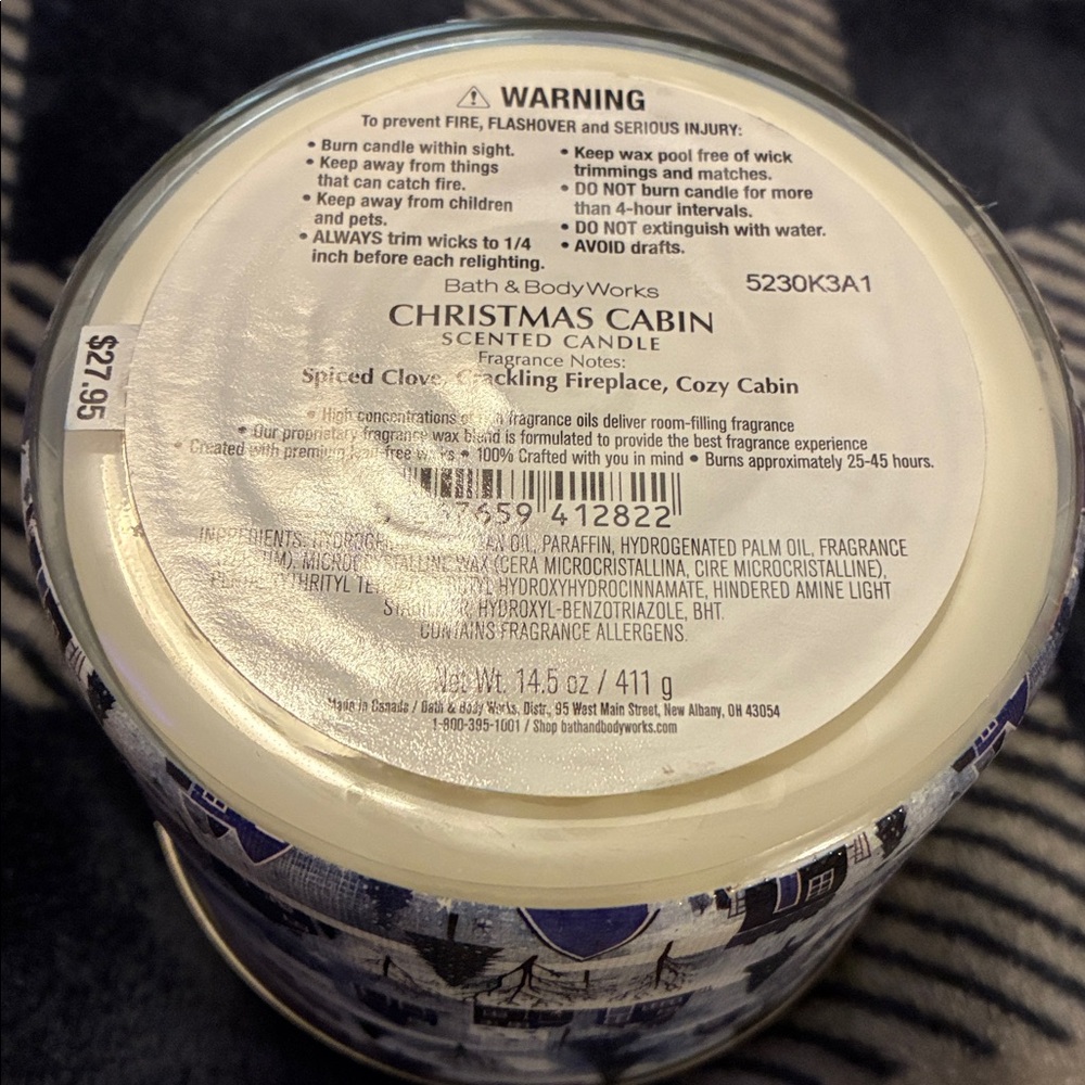 Bath & Body Works Christmas Cabin Scented Candle 3- Wick ( No Box) - Picture 5 of 5